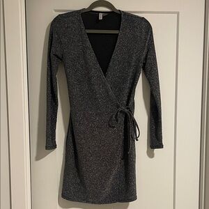 H&M Shimmering Black Long Sleeve Dress